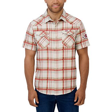 Men's Darius Rucker Collection by Fanatics Red Cincinnati Reds Plaid Full-Snap Shirt