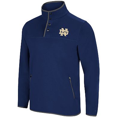 Men's Colosseum Navy Notre Dame Fighting Irish Rebound Snap Pullover Jacket