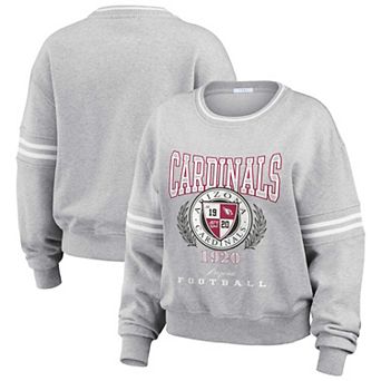 Women's WEAR by Erin Andrews Heather Gray Arizona Cardinals Cropped Pullover Sweatshirt