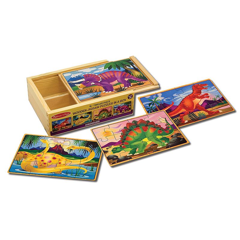 Melissa & Doug Dinosaur Jigsaw Puzzles Box Set, Multicolor