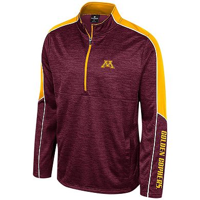 Men's Colosseum Maroon Minnesota Golden Gophers Marled Half-Zip Jacket
