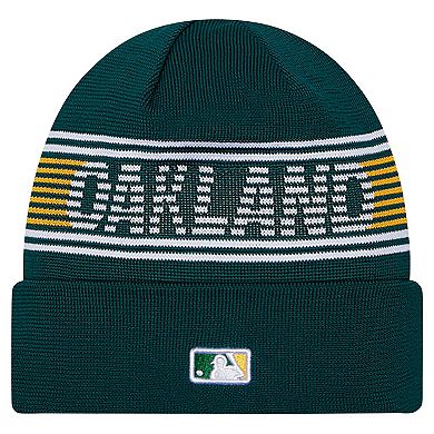Men's New Era Green Oakland Athletics Authentic Collection Cuffed Knit Hat