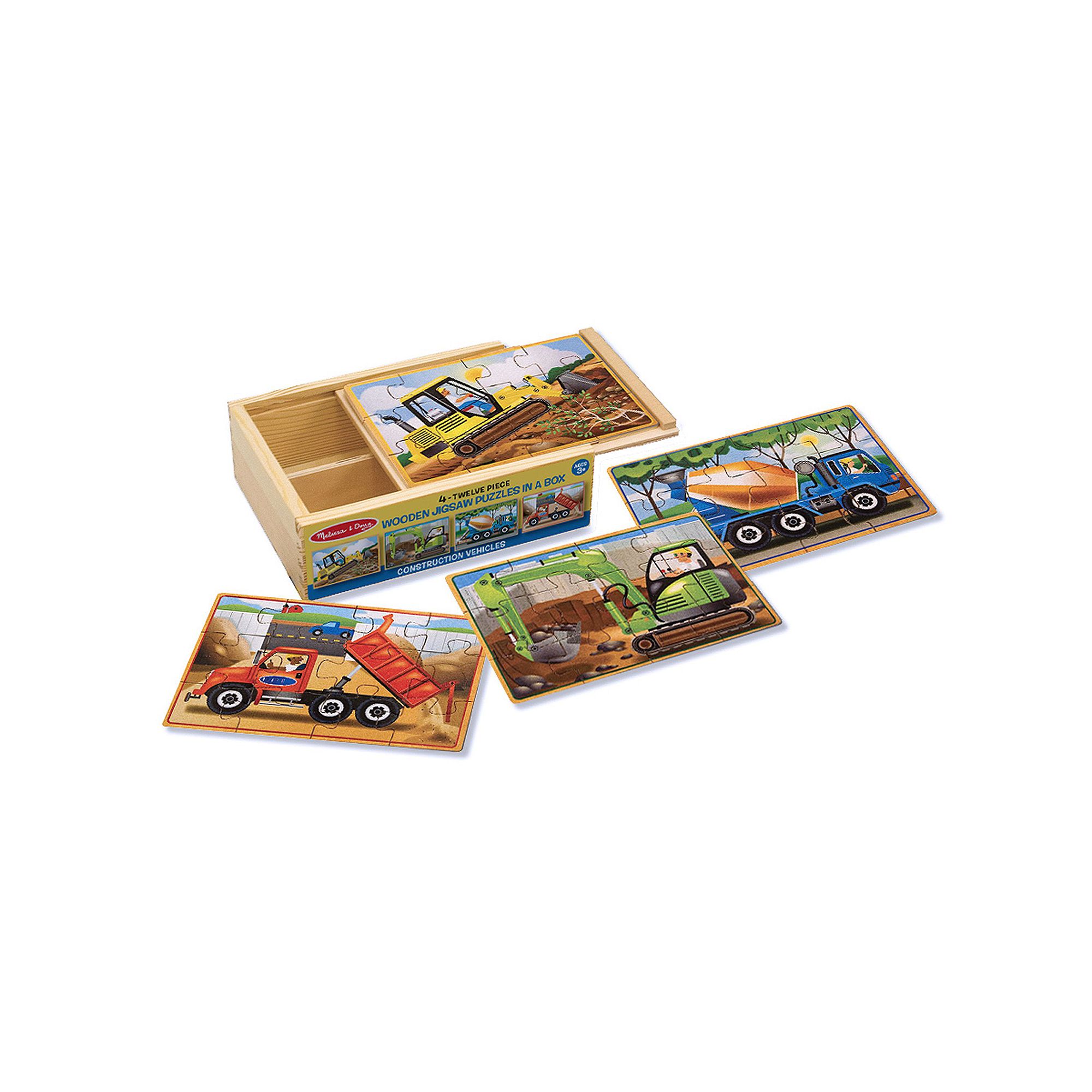 Melissa & Doug Construction Jigsaw Puzzles Box Set, Multicolor