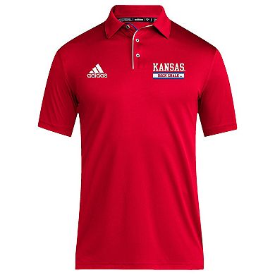 Men's adidas Red Kansas Jayhawks Coaches Polo