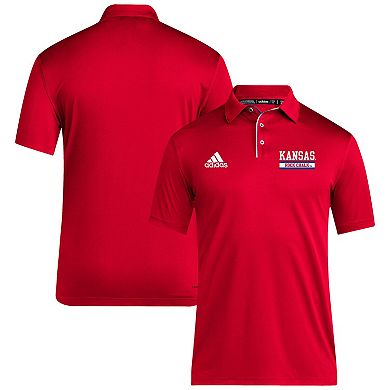 Men's adidas Red Kansas Jayhawks Coaches Polo