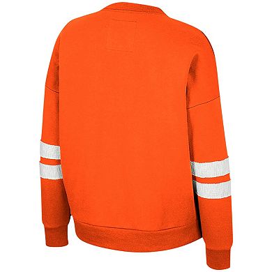 Women's Colosseum Orange Miami Hurricanes Perfect Date Notch Neck Pullover Sweatshirt