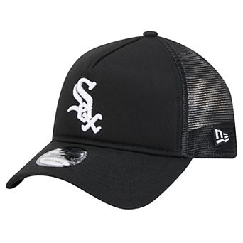 Men's New Era Black Chicago White Sox 9FORTY A-Frame Trucker Adjustable Hat