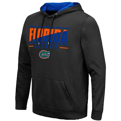 Men's Colosseum Black Florida Gators Slash Stack 2.0 Pullover Hoodie