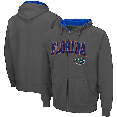Men s Colosseum Gray Florida Gators Arch Logo 3.0 Full Zip Hoodie