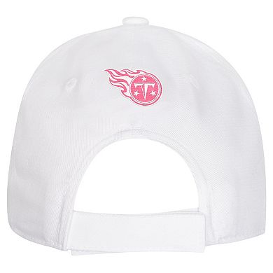 Girls Youth Tennessee Titans All White Structured Adjustable Hat