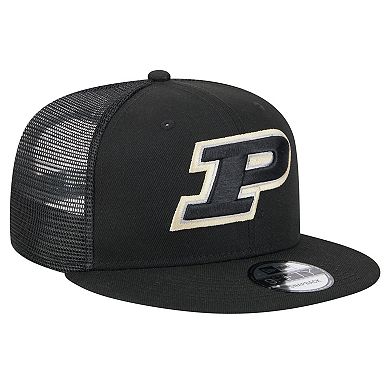 Men's New Era Black Purdue Boilermakers Trucker 9FIFTY Snapback Hat