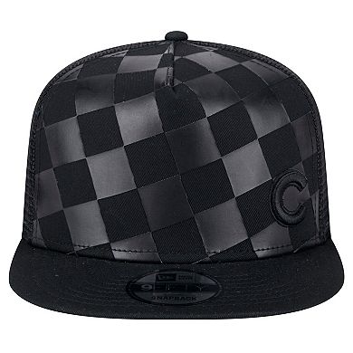 Men's New Era Black Chicago Cubs Score Check 9FIFTY A-Frame Trucker Snapback Hat
