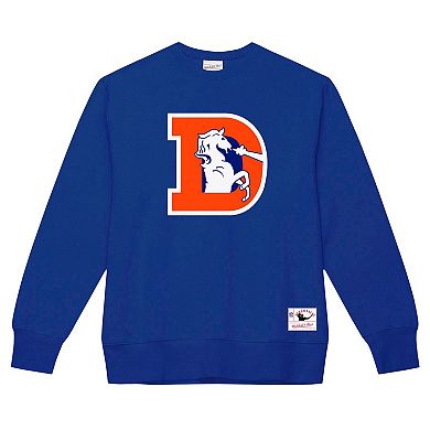 Men's Mitchell & Ness Royal Denver Broncos Basic Fleece Pullover Sweatshirt