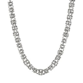 Men's LYNX Stainless Steel Byzantine Chain Necklace