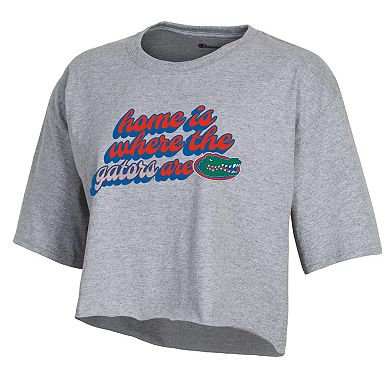 Women's Champion Gray Florida Gators Boyfriend Cropped T-Shirt