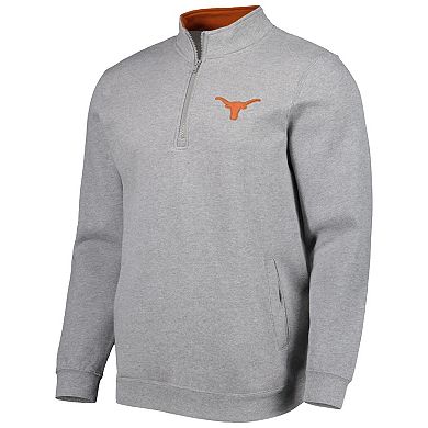 Men's Colosseum Heathered Gray Texas Longhorns Tortugas Quarter-Zip Sweatshirt