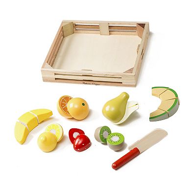 Melissa & Doug Cutting Fruit Set - Wooden Play Food Kitchen Accessory, Multi