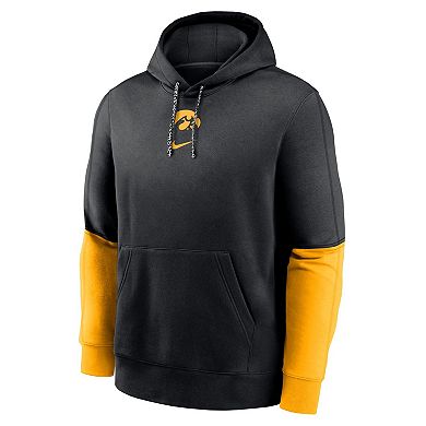 Men's Nike Black/Gold Iowa Hawkeyes Sideline Club Pullover Hoodie