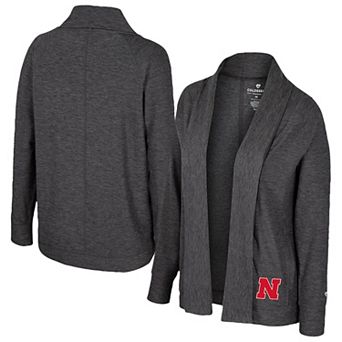Women's Colosseum Charcoal Nebraska Huskers��Dash Cardigan