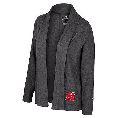 Women's Colosseum Charcoal Nebraska Huskers Dash Cardigan