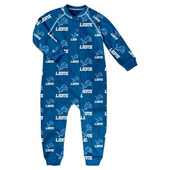 Toddler Blue Detroit Lions Allover Print Raglan Full-Zip Jumper