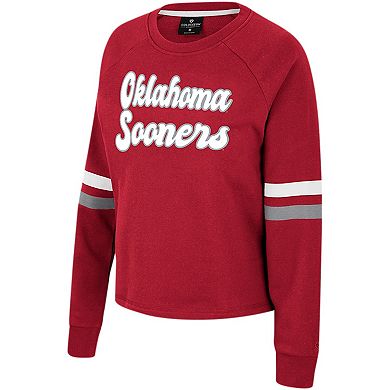 Women's Colosseum Crimson Oklahoma Sooners Talent Competition Raglan Pullover Sweatshirt