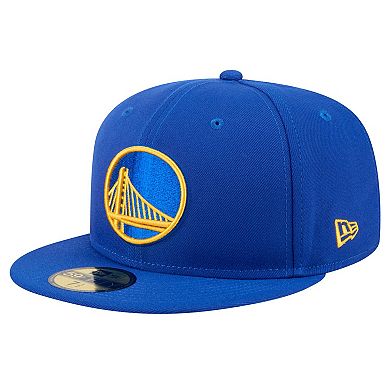 Men's New Era Royal Golden State Warriors Throwback Pennant 59FIFTY Fitted Hat