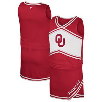 Girls Youth Colosseum Crimson Oklahoma Sooners Cheerleader Top & Skirt Set