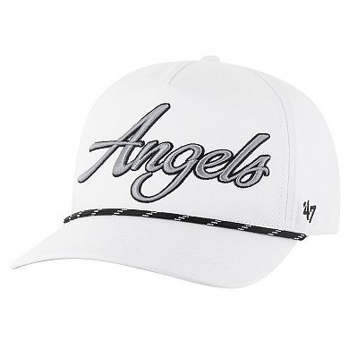 Men's '47 White Los Angeles Angels Overhand Speckle Hitch Rope Adjustable Hat