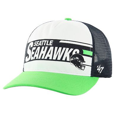 Youth '47 White/Neon Green Seattle Seahawks Trucker Adjustable Hat