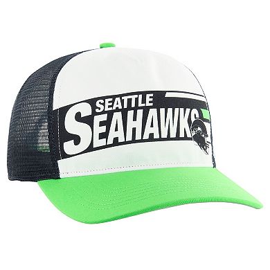 Youth '47 White/Neon Green Seattle Seahawks Trucker Adjustable Hat