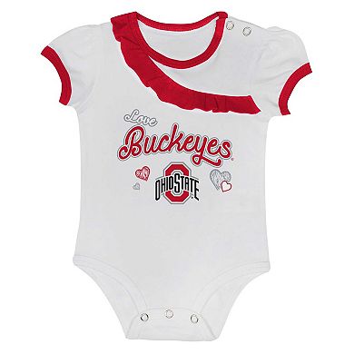 Girls Newborn & Infant Ohio State Buckeyes Two-Piece Love My Team Bodysuit & Skirt Set