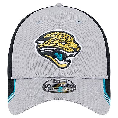 Men's New Era Gray Jacksonville Jaguars Throwback Active Visor Trim 39THIRTY Flex Hat
