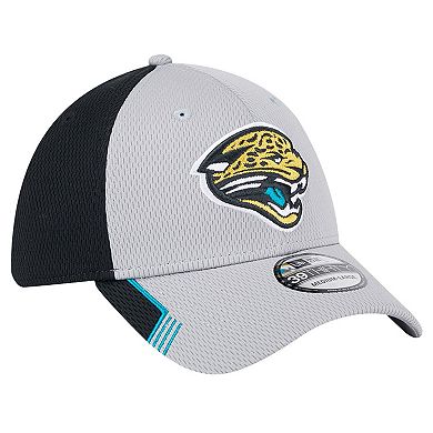 Men's New Era Gray Jacksonville Jaguars Throwback Active Visor Trim 39THIRTY Flex Hat