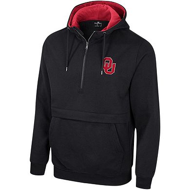 Men's Colosseum Black Oklahoma Sooners Half-Zip Hoodie