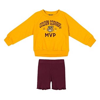 Girls Toddler Colosseum Gold/Maroon Minnesota Golden Gophers Beta Fleece Sweatshirt and Shorts Set