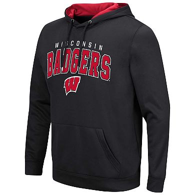 Men's Colosseum Black Wisconsin Badgers Resistance Pullover Hoodie