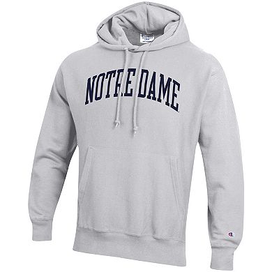 Men's Champion Heathered Gray Notre Dame Fighting Irish Team Arch Reverse Weave Pullover Hoodie