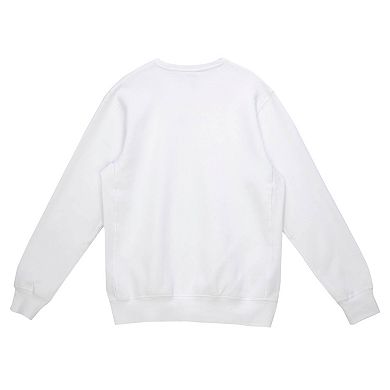Men's Mitchell & Ness White Cleveland Browns Basic Fleece Pullover Sweatshirt