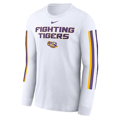 Men's Nike White LSU Tigers Local Spirit Slogan Long Sleeve T-Shirt