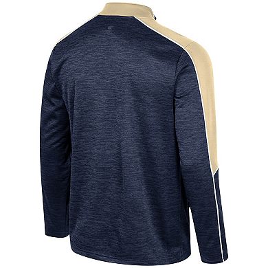 Men's Colosseum Navy Notre Dame Fighting Irish Marled Half-Zip Jacket