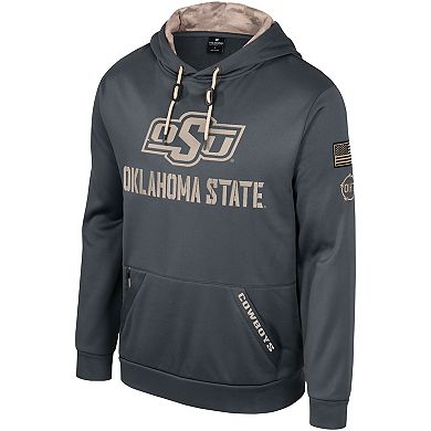 Men's Colosseum Charcoal Oklahoma State Cowboys OHT Military Appreciation Pullover Hoodie