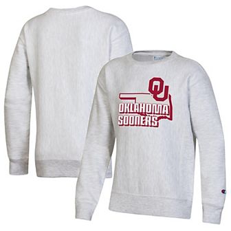 Youth Champion Heather Gray Oklahoma Sooners Reverse Weave Pullover Sweatshirt