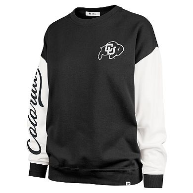 Women's '47 Black Colorado Buffaloes Double Header Rise Andie Pullover Sweatshirt