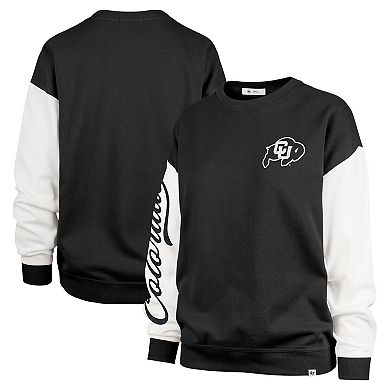 Women's '47 Black Colorado Buffaloes Double Header Rise Andie Pullover Sweatshirt