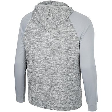 Men's Colosseum Gray Oklahoma State Cowboys Cybernetic Raglan Quarter-Zip Hooded Top