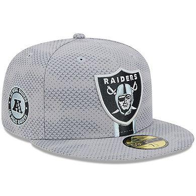 Men's New Era Gray Las Vegas Raiders 2024 Sideline 59FIFTY Fitted Hat