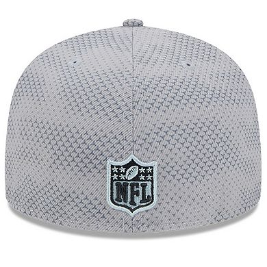 Men's New Era Gray Las Vegas Raiders 2024 Sideline 59FIFTY Fitted Hat