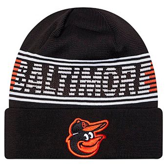 Men's New Era Black Baltimore Orioles Authentic Collection Cuffed Knit Hat