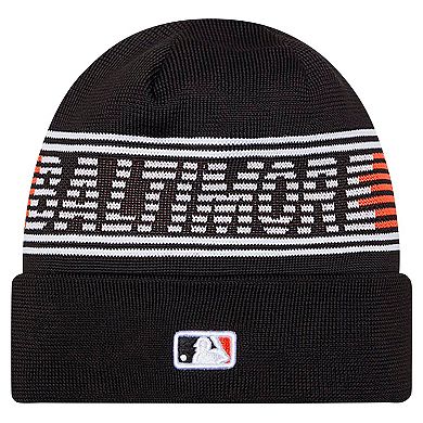 Men's New Era Black Baltimore Orioles Authentic Collection Cuffed Knit Hat